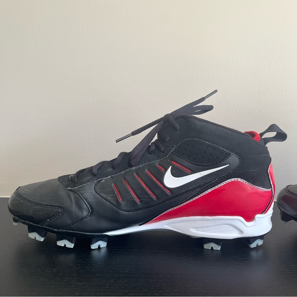 Nike Mens 11.5 Power Channel Cleats Football Black Red White 2008 - Picture 5 of 14